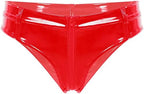 Women's Shiny Latex Wet Look Booty Shorts High Waisted Zipper Crotch Cheeky Hot Pants