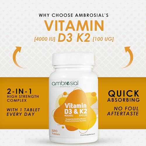 AMBROSIAL Vitamin D3 & K2 Tablets Pack of 1-120 Tablets