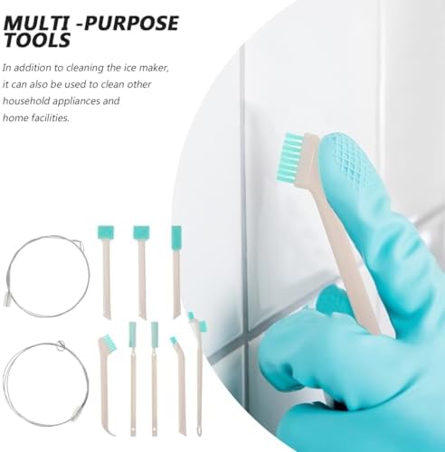 ULTECHNOVO Ice Maker Cleaning Brush Set - Multi-Purpose Nylon Ice Maker Gap Cleaner Kit for Countertop Machines and Appliances - Flexible Tube and Crevice Brushes for Thorough Cleaning