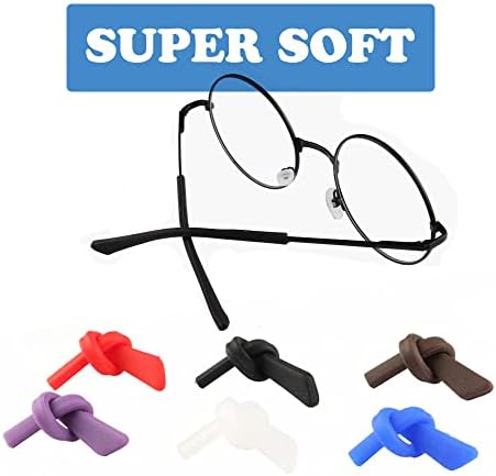 Eyeglass Replacement Temples,Silicone Glasses End Tips Ear Sock Pieces Sleeve for Thin Metal Glasses Legs,8 Pairs