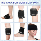 Gel Ice Pack Wrap with Strap, Ice Pack for Injuries Reusable, Hot and Cold Therapy, Elbow Cold Wrap, Flexible Soft for Arm, Wrist, Hand, Foot, Ankle