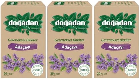 Dogadan Adacayi (Sage Herbal Tea) 20 Tea Bags, Pack of 3