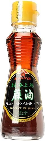 Kadoya Brand 100% Pure Sesame Oil (Sesame Oil 5.5 OZ, 1 Bottle) + One NineChef Long Handle Spoon Per Order