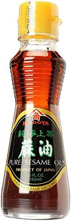 Kadoya Brand 100% Pure Sesame Oil (Sesame Oil 5.5 OZ, 1 Bottle) + One NineChef Long Handle Spoon Per Order