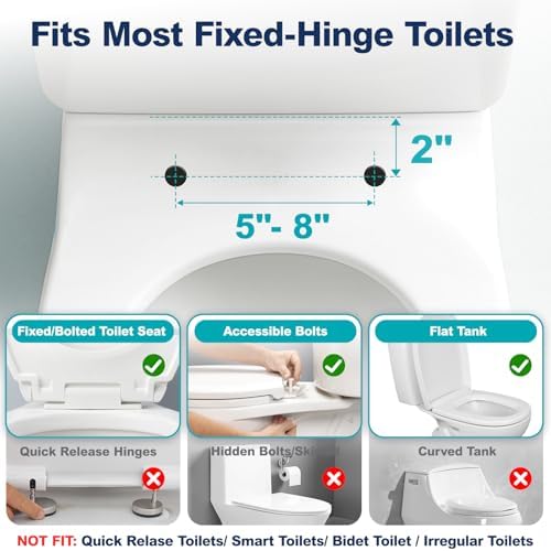 Toilet Safety Rails for Seniors, Height Adjustable Toilet Safety Frame Grab Bars, 500lb Toilet Support Rails Easy Installation & No Wobble, Toilet Assistance Handles for Elderly and Disabled