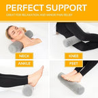 AllSett Health Firm Cervical Neck Roll Memory Foam Pillow, Bolster Pillow, Round Neck Support for Sleeping | Bolster for Bed, Legs, Back and Yoga