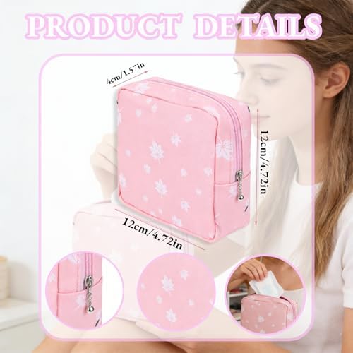 3Pcs Sanitary Napkin Storage Bag, Portable Period Pouch Feminine Pads Tampon Organizer Pouch Pad Holder Bag Small Menstrual Period Bags for Teen Girls, Women