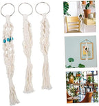 BESPORTBLE 3pcs Hanging Flower Pot Basket Macrame Shelf Hanger Plants DIY Plant Hanger Indoor Hanging Plant Pot Indoor Hanging Planter Home Decor Pendant White Flowerpot Cotton