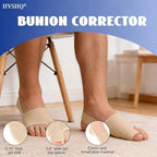 2PCS Bunion Corrector for Women & Men, Comfortable Big Toe Straightener with Pads & Splint, Hallux Valgus Pain Relief for Day & Night Support with Anti-slip Strap(Beige,1 Pair)