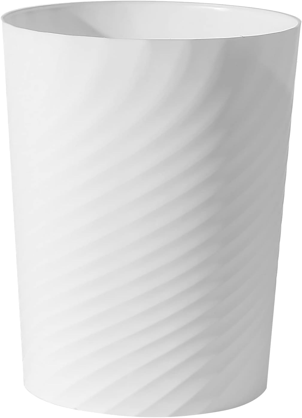 UUJOLY Plastic Small Trash Can Wastebasket, Garbage Container Basket for Bathrooms, Laundry Room, Kitchens, Offices, Kids Rooms, Dorms, (White, 1.8 Gallon)