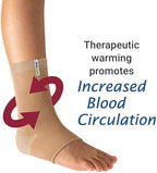 Actimove Arthritis Care Ankle Support with Heat-retaining Fabric – Drug-free Pain Management for Arthritis, Increases Blood Circulation – Left/Right Wear – Beige, Medium