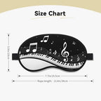 Piano Keys with Musical Notes Print Blackout Sleep Mask, Elastic Eye Cover for Rest and Travel