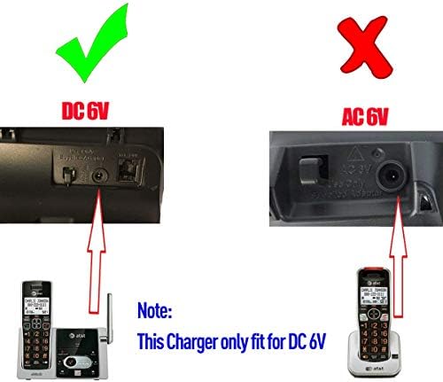 DC 6V Power Adapter for AT&T Vtech S0051V0600040 S005IU0600060 S005IU0600040 U060040D S003GU0600010 SIL LS6115 CL80101 ML17959 CL83207 CL82307 Cordless Phone DC6V Charger (NOT AC6V), 6.6ft Long Cord