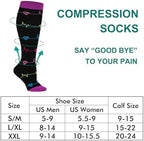 Double Couple 3 Pairs Compression Socks for Women Men 20-30mmhg Knee High Stocking for Sports Running Travel Nurses