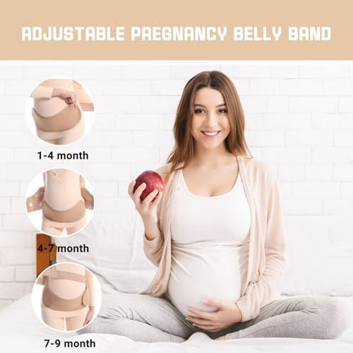 Maternity Belly Band for Pregnant Women, Maternity Belt, Pregnancy Belly Support Band for Abdomen,Breathable and Adjustable Belly Brace, Relieve Waist and Back Pain (Large)