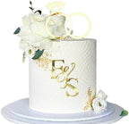 Wedding Cake Topper Diamond Ring Cake Topper with 26 Letter Personalize Bride and Groom Initial Sign