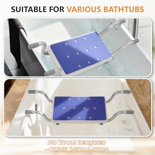 Portable Hanging Bathtub Seat - 230 LBS Capacity Hanging Shower Chair for Seniors, Sturdy Hanging Tub Bench for Inside Bathtub, Practical Bathtub Stool for Elderly & Disabled Users
