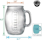 Chefcaptain 1.2 Liter 40 OZ Football beer mugs Zero lead Mugs with Handle Large Heavy-Duty Pack Of 2 (Football Mug)