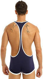iiniim Men's Suspenders Wrestling Singlet Leotard Bodysuit Jumpsuit Swimsuit