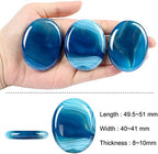 Artistone Blue Agate Crystal Thumb Worry Stones,Healing Crystal Polished Palm Pocket Chakra Gemstones for Anxiety,Stress,Reiki Gift 2.0"