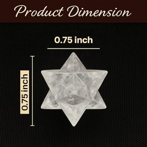 Jet 1 Pcs Clear Quartz Crystal 12-Point Merkabah Star for Healing - Panic Balancing Meditation Tool Use (0.75-1 inch, 8-10 Grams)