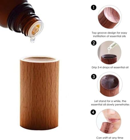 Wooden Essential Oil Diffuser, Wood Cylindrical Shape Diffused Aroma Refreshing Sleep Aid for Indoor Use(Black Walnut)