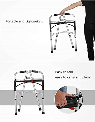 Rollator Walker Walker, Mobility Aids Height Adjustable Drive Walker with PU Seat Board and Backrest Lightweight Folding Walking Frame Rolling Walker Yearn for