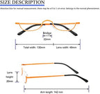 KoKoBin Half Reading Glasses - Half Rim Metal Frame Glasses Spring Hinge Readers with Leather Pouch for Men and Women