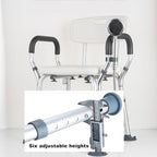 Shower Chair with Arms Heavy Duty Bath Chair with Back Inside Shower Transfer Bath Seat Padded Bench Portable Lift Height Adjustable Legs for Bathtub Non-Slip Feet，Shower Seats for Elderly