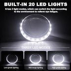 30X Charge Magnifier with Light, NUEYiO 4.33Inch Large Handheld Magnifying Glass with Light, 20 Daylight LEDs & Third Gear Dimming Lighted Magnifying Glass for Seniors Reading Inspection Coin Jewelry