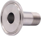 DERNORD 2 Pack Sanitary Male Threaded Pipe Fitting to TRI CLAMP with 2 Silicone Gaskets(OD 50.5mm Ferrule) (Pipe Size: 1/2" NPT)