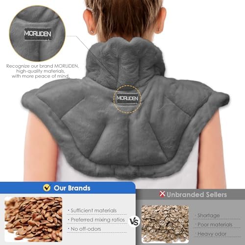 Microwavable Heated Neck Wrap Warmer and Shoulder Weighted Heating Pad Microwave for Hot and Cold Compress