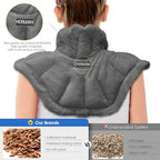 Microwavable Heated Neck Wrap Warmer and Shoulder Weighted Heating Pad Microwave for Hot and Cold Compress