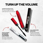 Smashbox Super Fan Lash Lengthening Mascara, 12-Hour Length and Lift, 0.34 Fl Oz, Black + Always Sharp Longwear Waterproof Kohl Eyeliner Pencil with Self-Sharpening Cap, Raven - Bundle