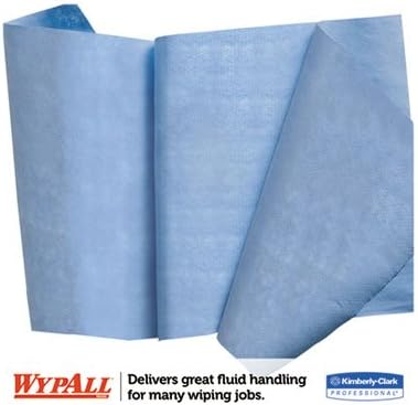 WypAll 12889 X90 Cloths, Jumbo Roll, 11 1/10 x 13 2/5, Denim Blue, 450/Roll, 1 Roll/Carton