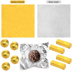 Dicunoy 300 PCS Gold Foil Candy Wrappers, 8x8 inch Large Aluminium Foil Chocolate Wrappers for Caramels, Square DIY Candies Packaging for Tea, Christmas, Easter, Thanksgiving Day, Party