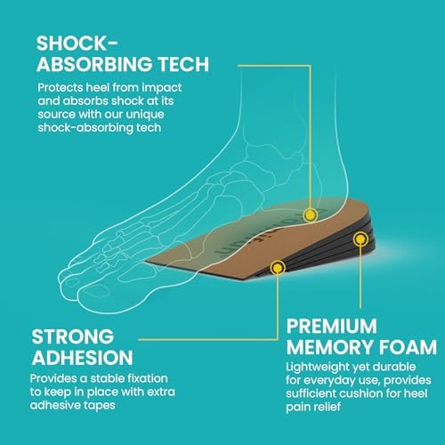 Adjustable Heel Lifts for Heel Pain Relief - Promifun Shoe Inserts for Achilles Tendonitis, Plantar Fasciitis, Heel Spur, Height Increase Inserts, Brown, Women's 4-8.5 (S)