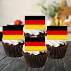50 Mini German Flag Edible Cupcake Toppers, Flags of the World Edible Cake Decorations, World Cup Country Flags, Cake Topper Decorations, Olympics Party Cookie Decor UNCUT