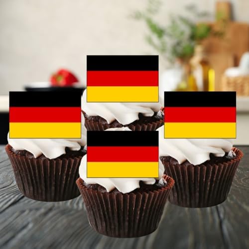 50 Mini German Flag Edible Cupcake Toppers, Flags of the World Edible Cake Decorations, World Cup Country Flags, Cake Topper Decorations, Olympics Party Cookie Decor UNCUT