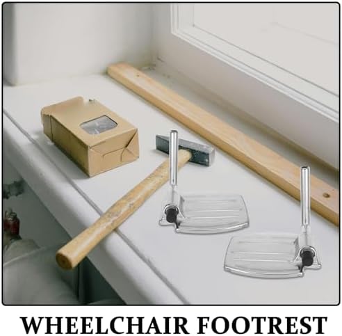 Heavy Duty Wheelchair Footrests Replacement Set Durable Swing-Away Foot Pedals with Adjustable Leg Rest Compact 7.48X6.29X5.11In for Standard Wheelchairs and Transport Chairs