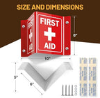 5”x 6” Acrylic First Aid Sign for Wall, 120 Mil Wall Mount First Aid 3D Projecting Sign Red, Pack of 1