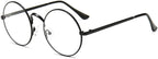 Dollger Retro Round Glasses Blue Light Glasses Clear Lens Non-Prescription for Men Women Metal Frame