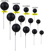 Gyufise 30Pcs Mini Balloon Cake Topper Foam Ball Cake Picks Cupcake Faux Pearl Balls DIY Cake Insert Topper Decoration for Anniversary Graduation Birthday Party Baby Shower Black