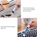 2 - in - 1 Cleaning Essential: Dustpan and Brush Set for Thorough Cleaning of Blind Recesses, Door/Window Tracks, and Kitchen Recesses（Blue）