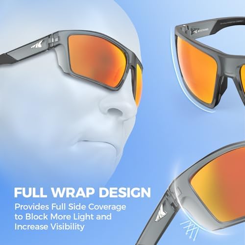 KastKing Waccamaw Polarized Bifocal Sunglasses, x1.5 x2.0 x2.5 Magnifications, Wrap Around Sport Reader Sunglasses for Men