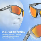KastKing Waccamaw Polarized Bifocal Sunglasses, x1.5 x2.0 x2.5 Magnifications, Wrap Around Sport Reader Sunglasses for Men