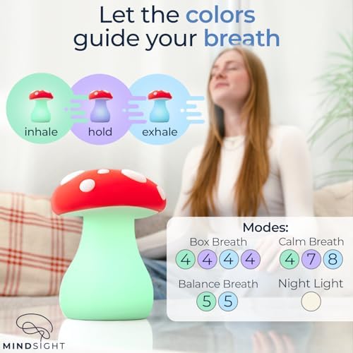 Mindsight 'Breathing Buddha' Guided Visual Meditation Tool for Mindfulness | Slow Your Breathing & Calm Your Mind for Stress & Anxiety Relief | Perfect for Adults & Kids | USB Rechargeable