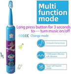 OJV 8620 Musical Electric Toothbrushes for Kids Children, 3 Modes 2 Min Timer, 6 Bristles Rechargeable Power Smart Sonic Music Play Song Toothbrush for Girls Age 3-14 with Wall Mounted Holder (Blue)
