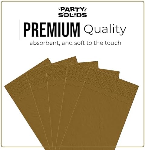 Gold Dinner Napkins Disposable 8" x 4" Folded - 40 Pcs 2 Ply Gold Napkins Disposable Paper Guest Towels for Bathrooms, Dinners, Everyday Parties & Party Supplies