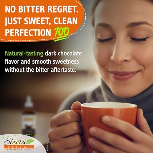Stevia Select Dark Chocolate Pure Flavored Liquid Stevia – Zero Calorie Coffee, Tea, Drink & Baking Sweetener, All-Natural, No Erythritol, Keto-Friendly Sugar Alternative, 300 Servings – 2 Oz (1 Pack)